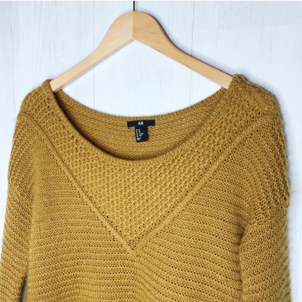 H&M mustard scoop neck sweater